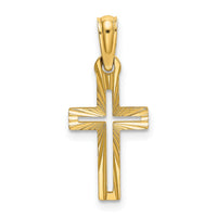 14K D/C Cross Charm-K8499
