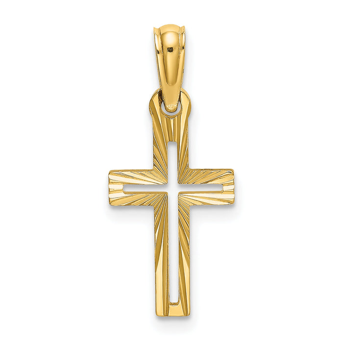 14K D/C Cross Charm-K8499