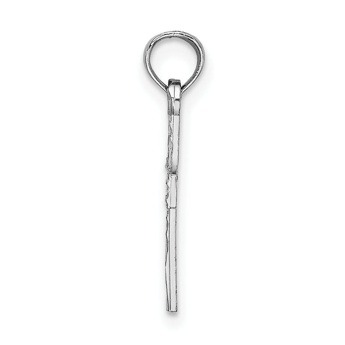 14K White Gold D/C Cross Charm-K8499W