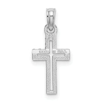 14K White Gold D/C Cross Charm-K8499W