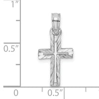 14K White Gold D/C Cross Charm-K8499W