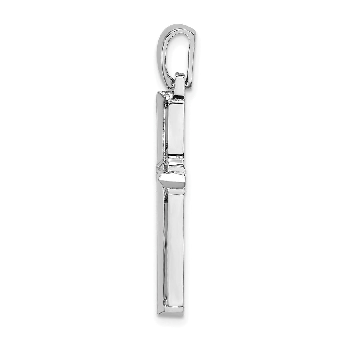 14K White Gold Polished Cross Charm-K8501W