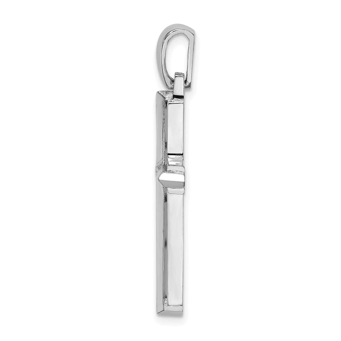 14K White Gold Polished Cross Charm-K8501W