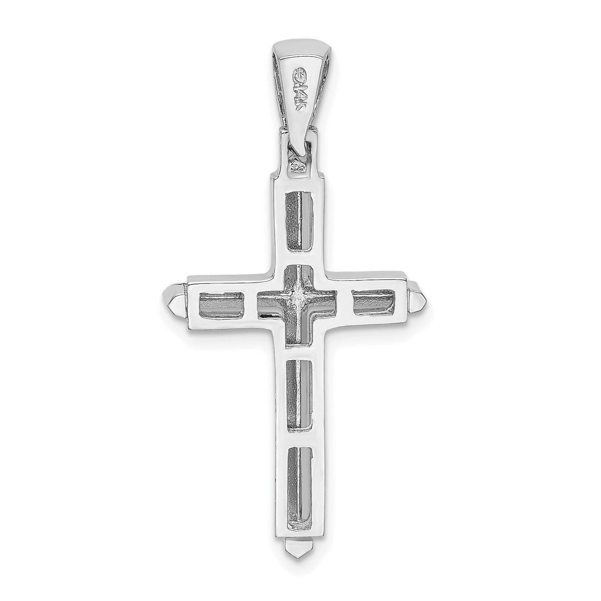 14K White Gold Polished Cross Charm-K8501W