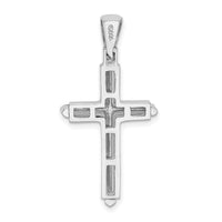 14K White Gold Polished Cross Charm-K8501W