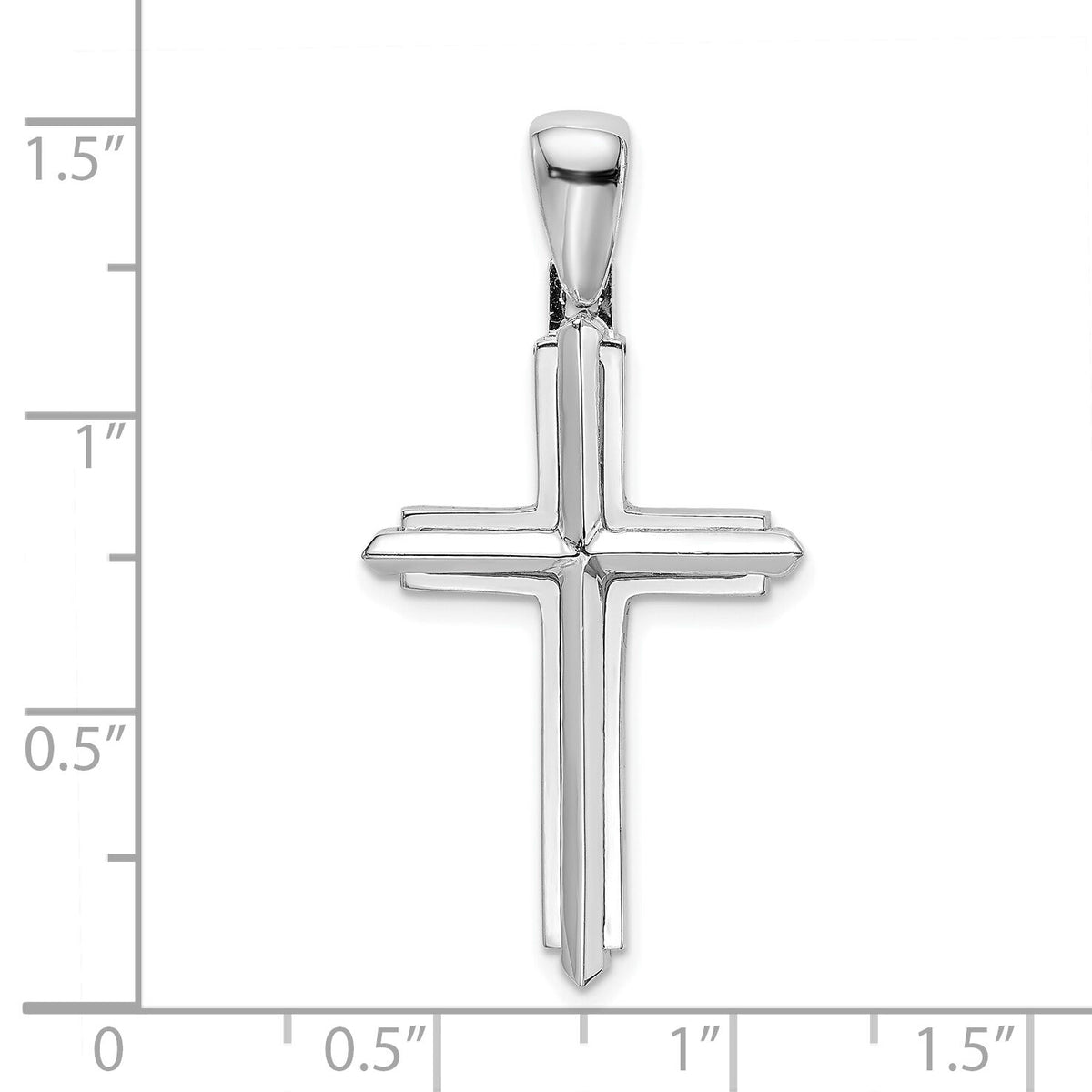 14K White Gold Polished Cross Charm-K8501W