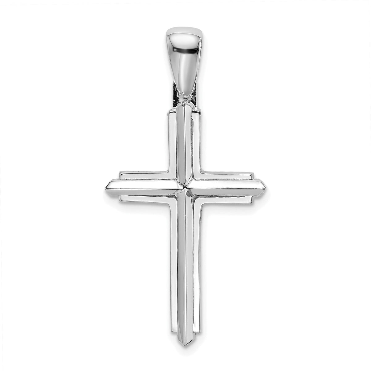 14K White Gold Polished Cross Charm-K8501W
