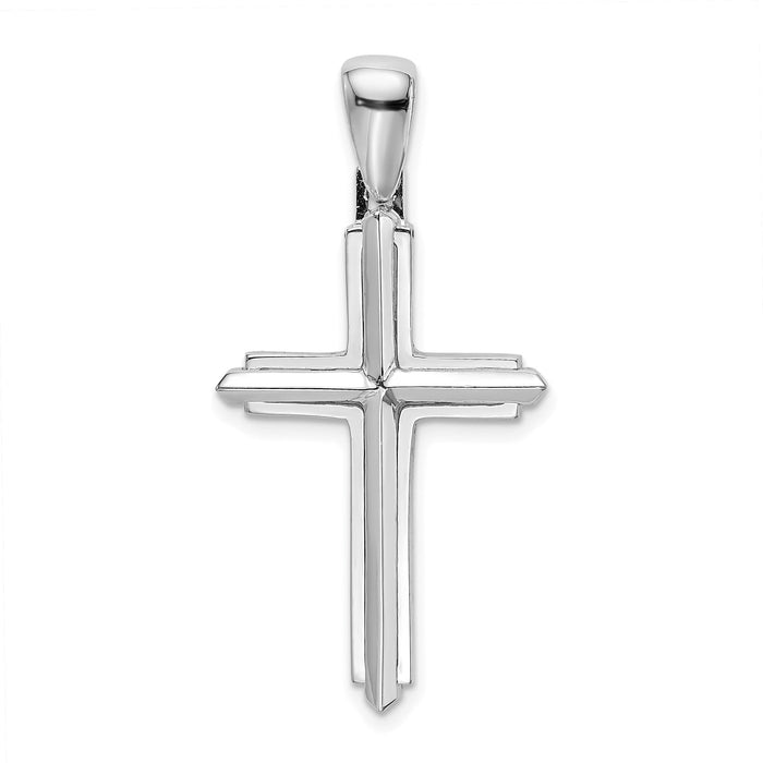 14K White Gold Polished Cross Charm-K8501W