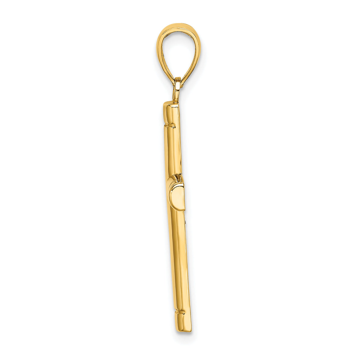 14K Tubular Cross Charm-K8502