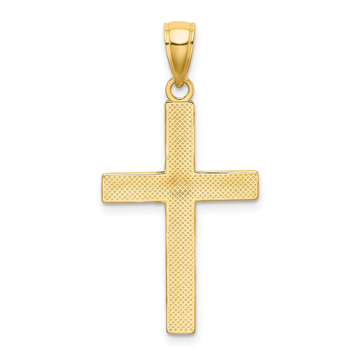 14K Tubular Cross Charm-K8502