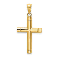 14K Tubular Cross Charm-K8502