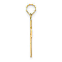 14K Textured Lace Center Cross Charm-K8504