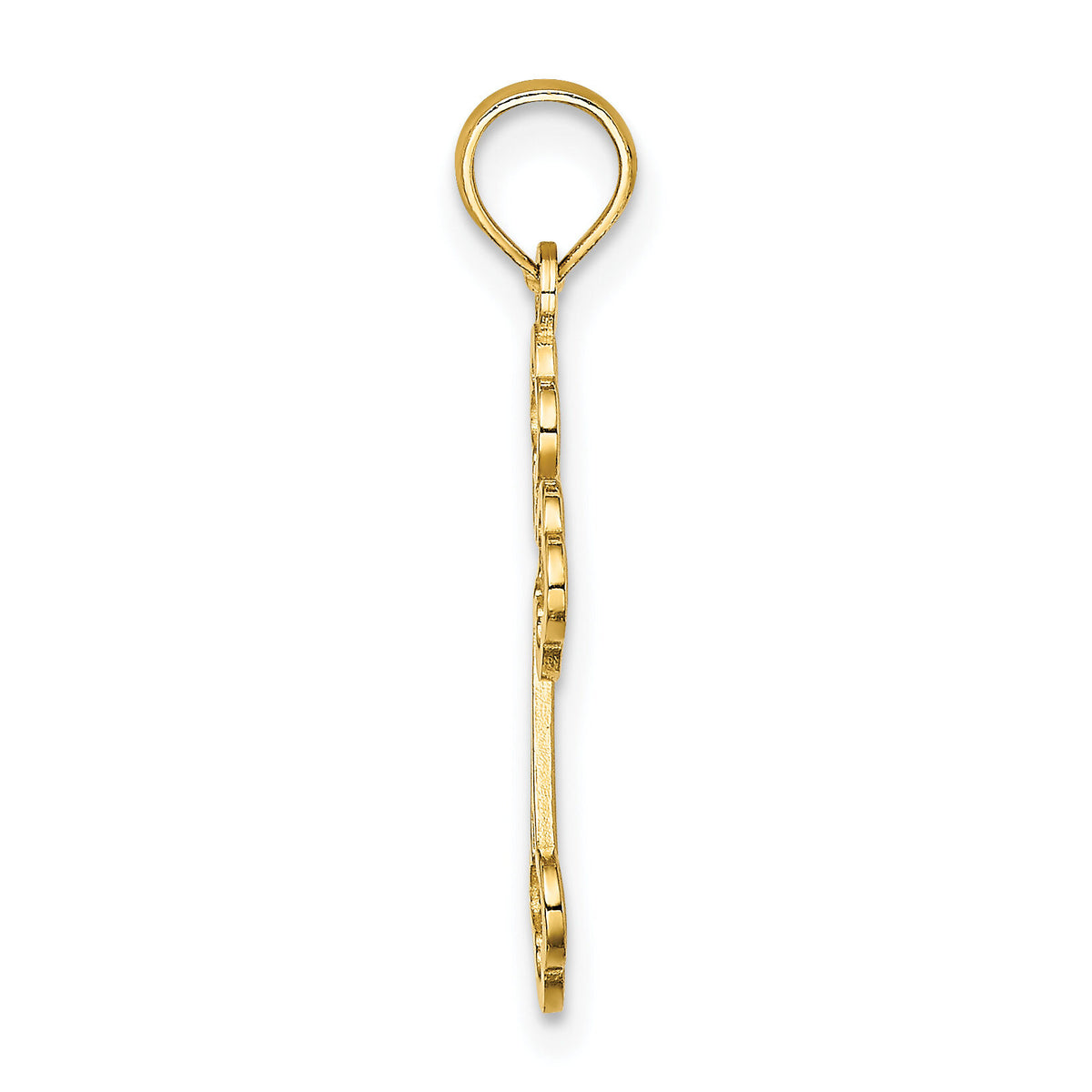 14K Lace Center Budded Cross Charm-K8506