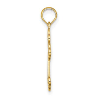 14K Lace Center Budded Cross Charm-K8506