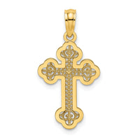 14K Lace Center Budded Cross Charm-K8506