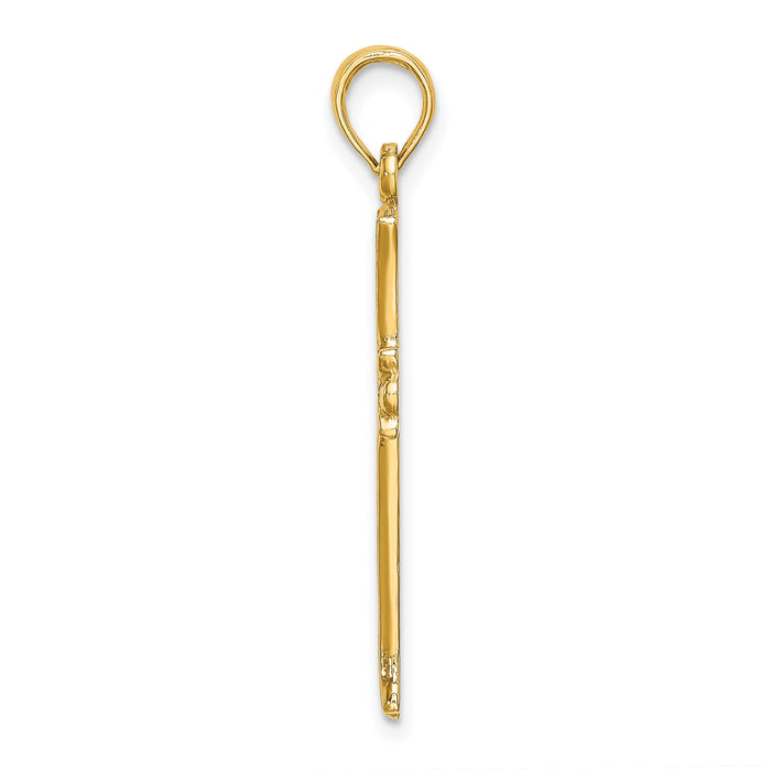 14K Cross W/Starburst Center Charm-K8509