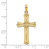 14K Cross W/Starburst Center Charm-K8509