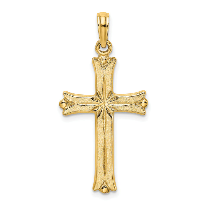 14K Cross W/Starburst Center Charm-K8509