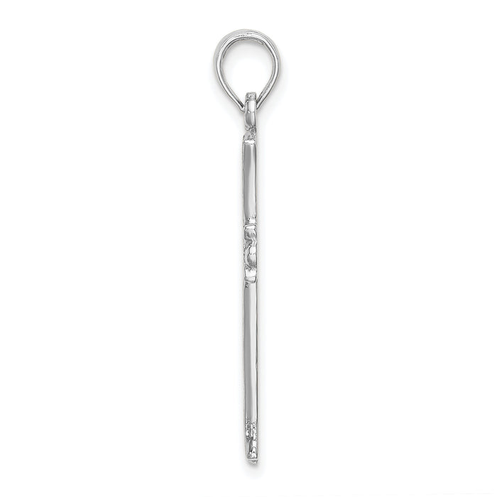 14K White Gold Cross W/Starburst Center Charm-K8509W