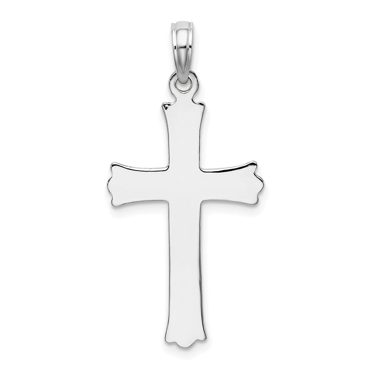 14K White Gold Cross W/Starburst Center Charm-K8509W