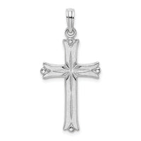 14K White Gold Cross W/Starburst Center Charm-K8509W