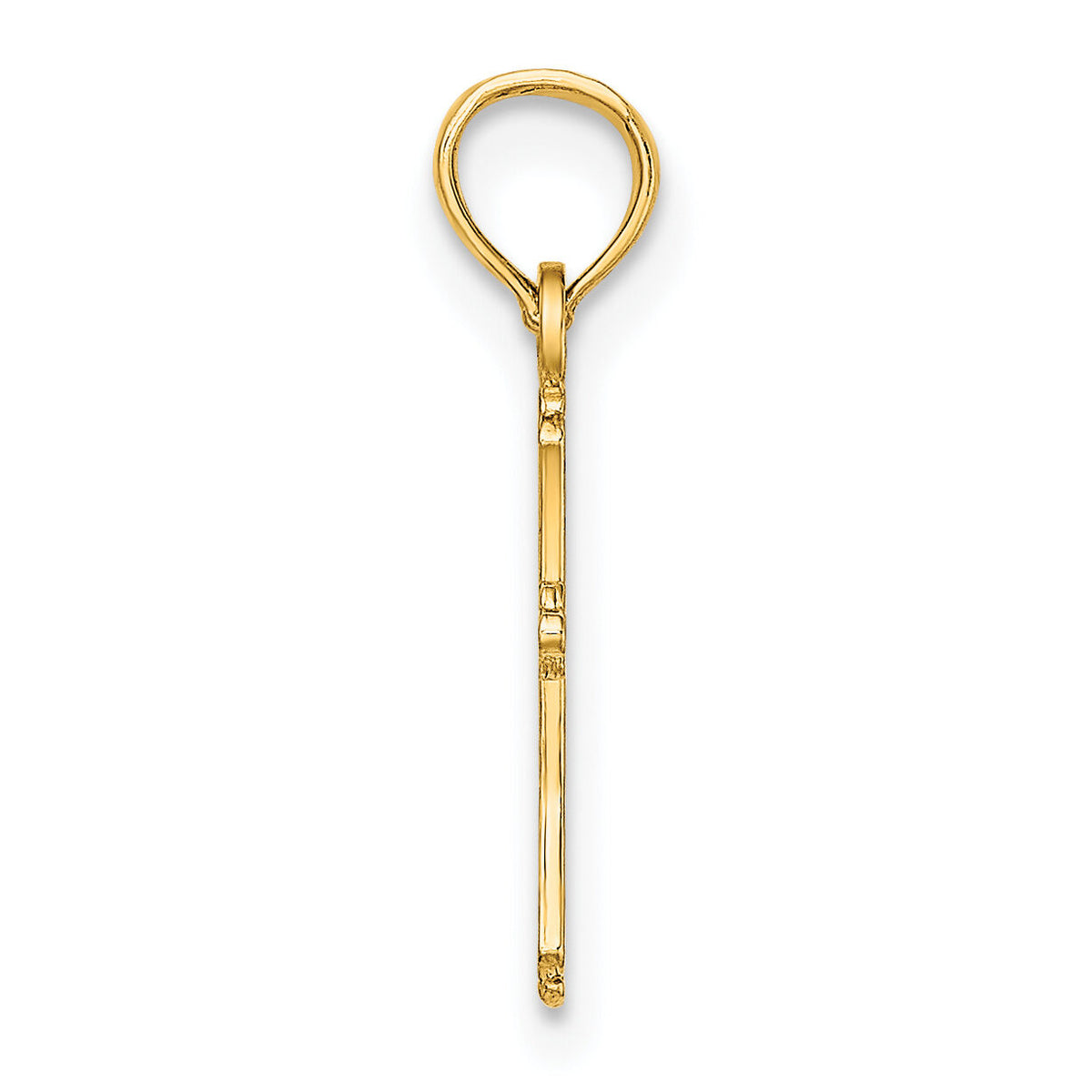 14K Textured Mini Cross Charm-K8510