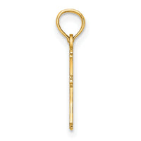 14K Textured Mini Cross Charm-K8510