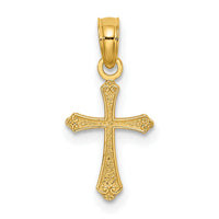 14K Textured Mini Cross Charm-K8510