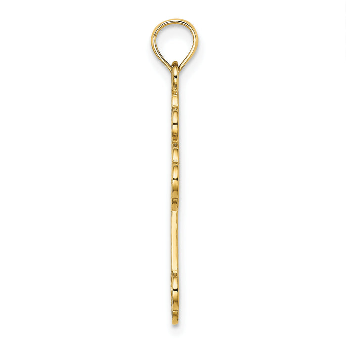 14K Cut-Out Design Cross Charm-K8512
