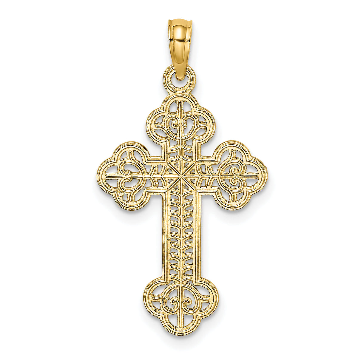 14K Cut-Out Design Cross Charm-K8512
