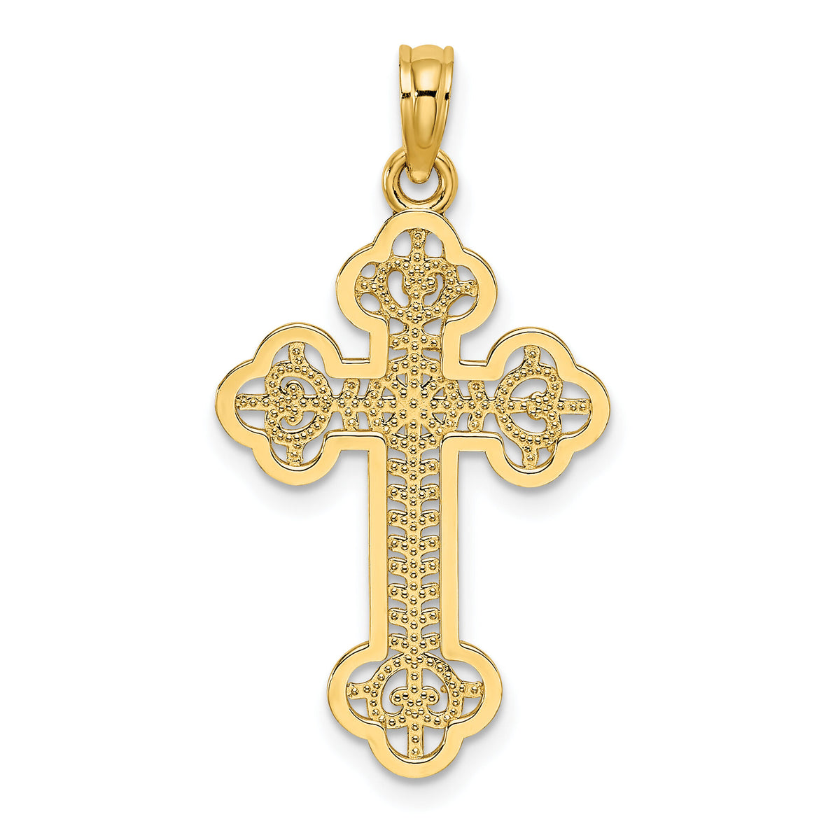 14K Cut-Out Design Cross Charm-K8512