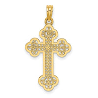 14K Cut-Out Design Cross Charm-K8512