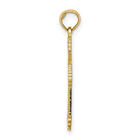 14K Cut-Out Stripes Cross w/ Heart Charm-K8513