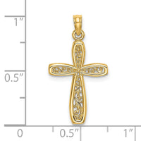 14K Cross w/ Filigree Center Charm-K8515