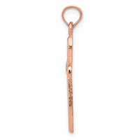 14K Rose w/ White Rhodium Filigree Center Border-K8515R