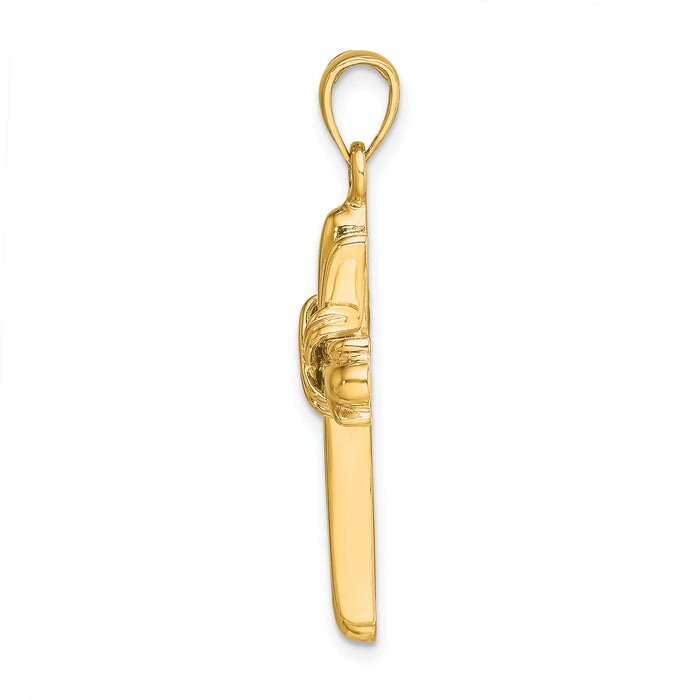14K Polished Cross X Center Charm-K8516
