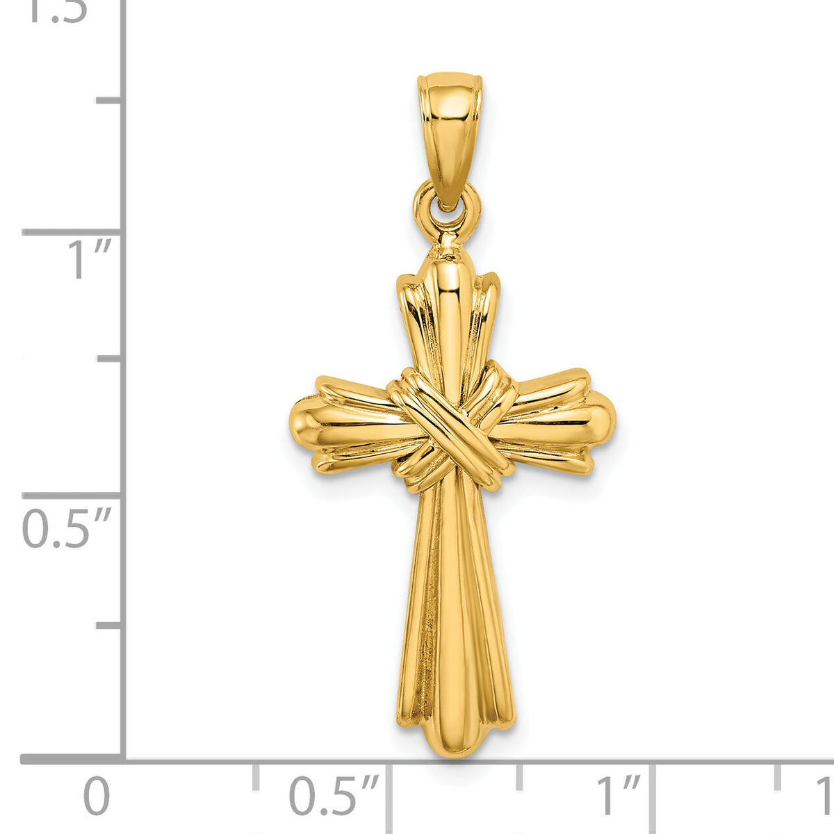 14K Polished Cross X Center Charm-K8516