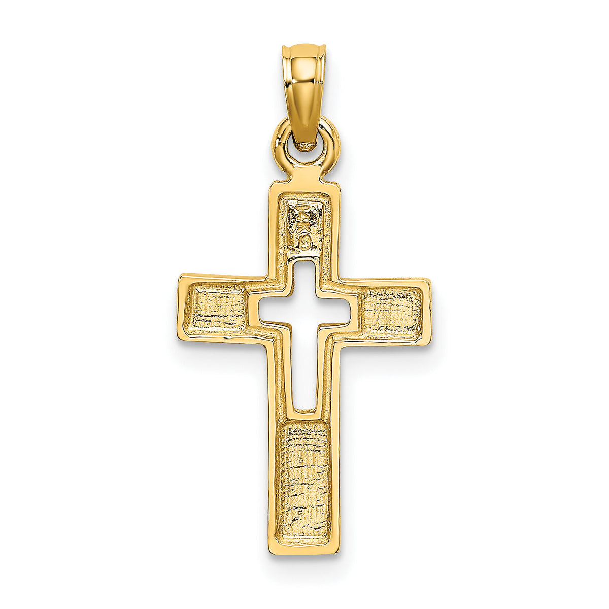 14K Polished and Cut-Out Cross Charm-K8517