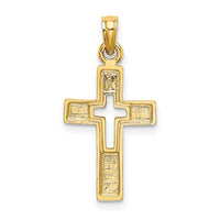 14K Polished and Cut-Out Cross Charm-K8517