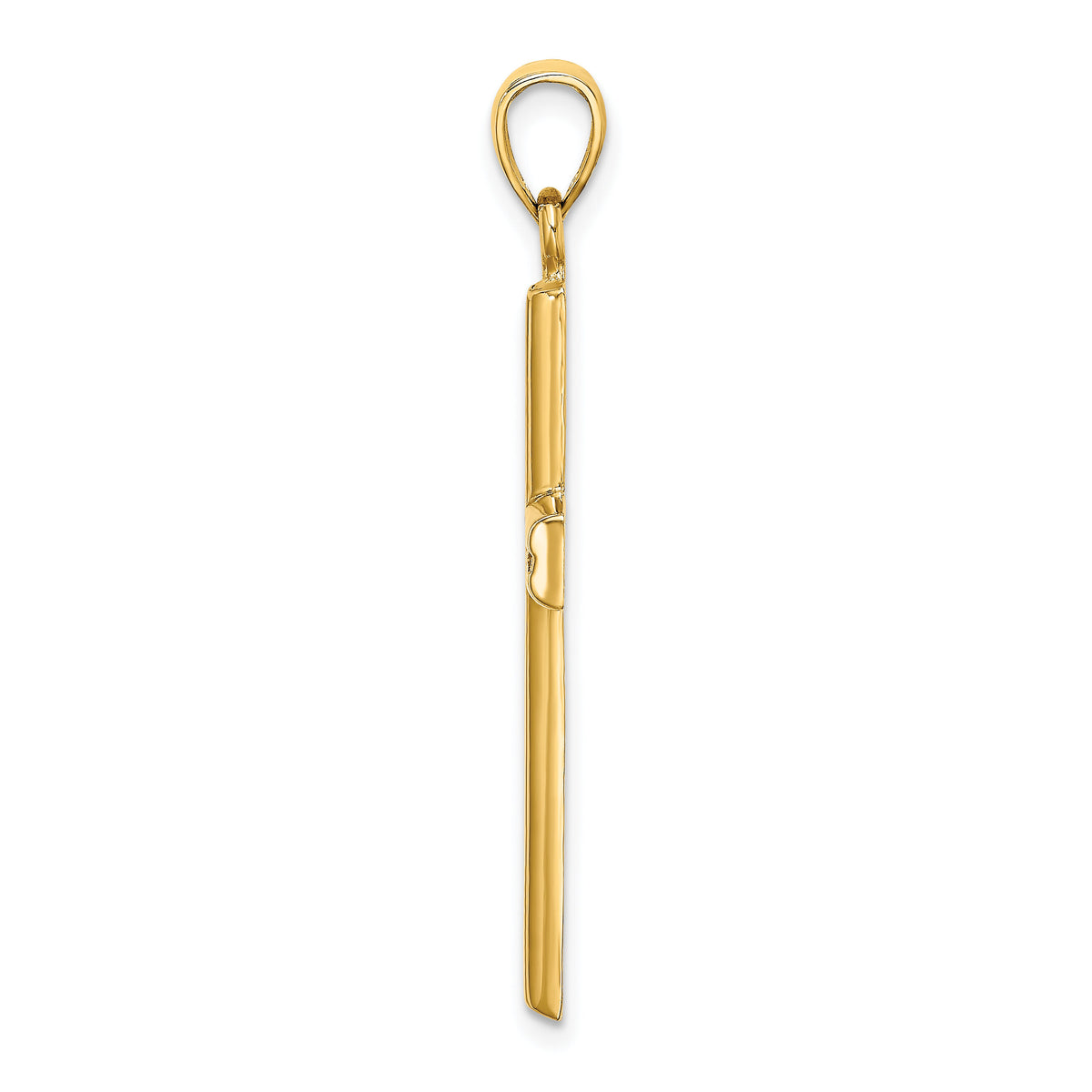 14K Polished Beaded Cross Charm-K8519