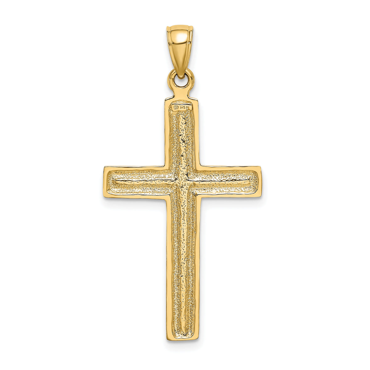 14K Polished Beaded Cross Charm-K8519