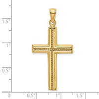 14K Polished Beaded Cross Charm-K8519