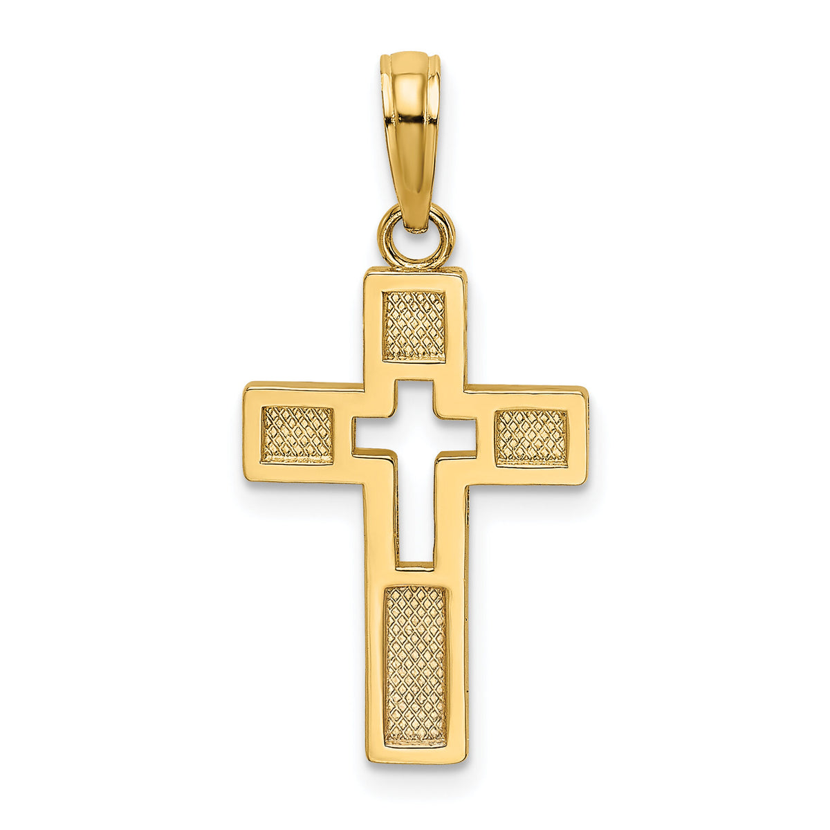 14K Polished Cut-Out Cross Charm-K8522