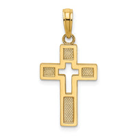 14K Polished Cut-Out Cross Charm-K8522