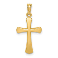 14K Polished Beveled Cross w/ Round Tips Charm-K8523