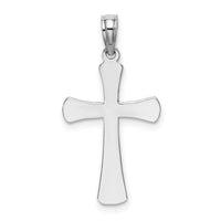 14K White Gold Polished Beveled Cross w/ Round Tips Charm-K8523W