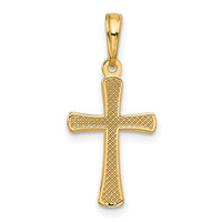 14K Polished Beveled Cross w/ Round Tips Charm-K8524