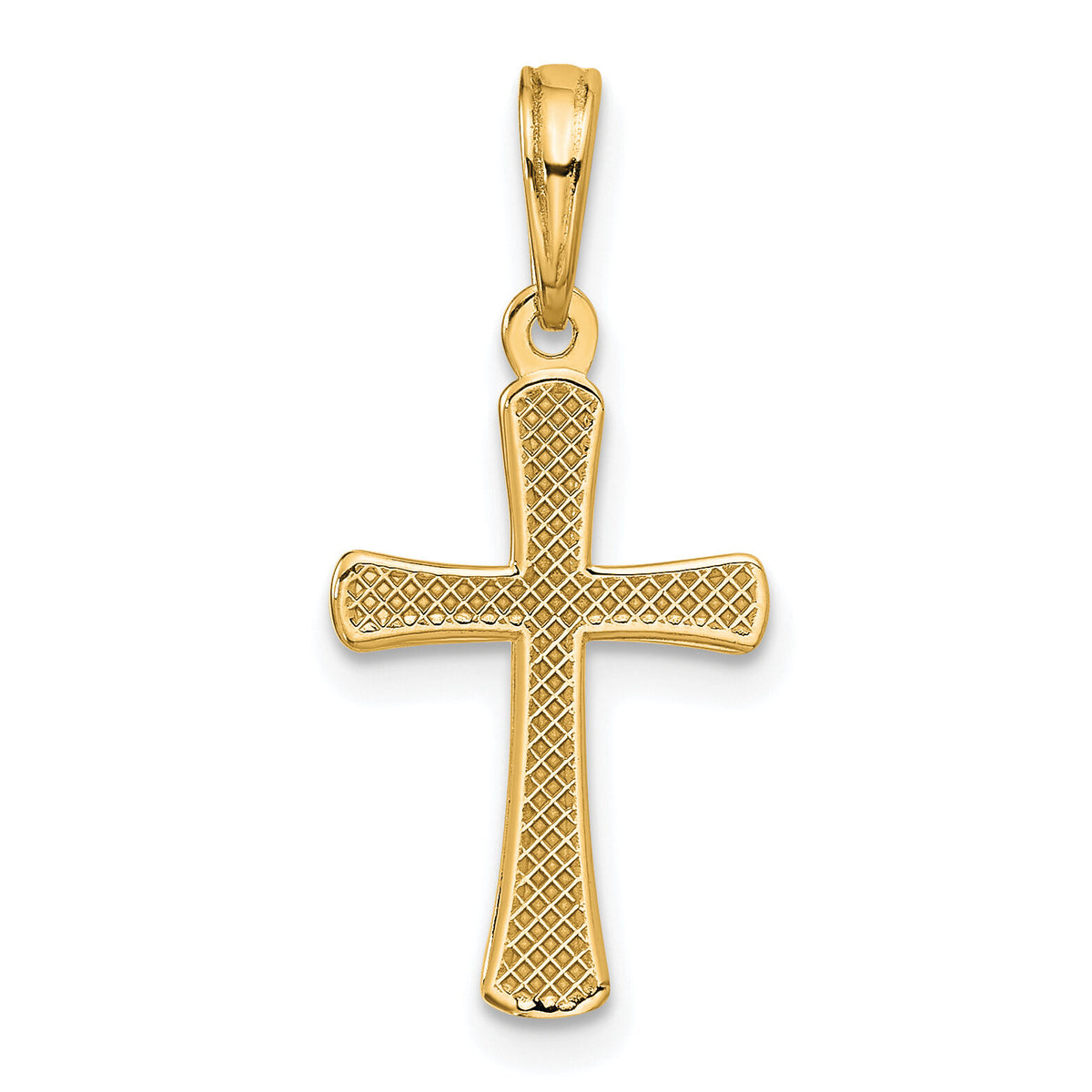 10K Polished Beveled Cross w/ Round Tips Charm-10K8524