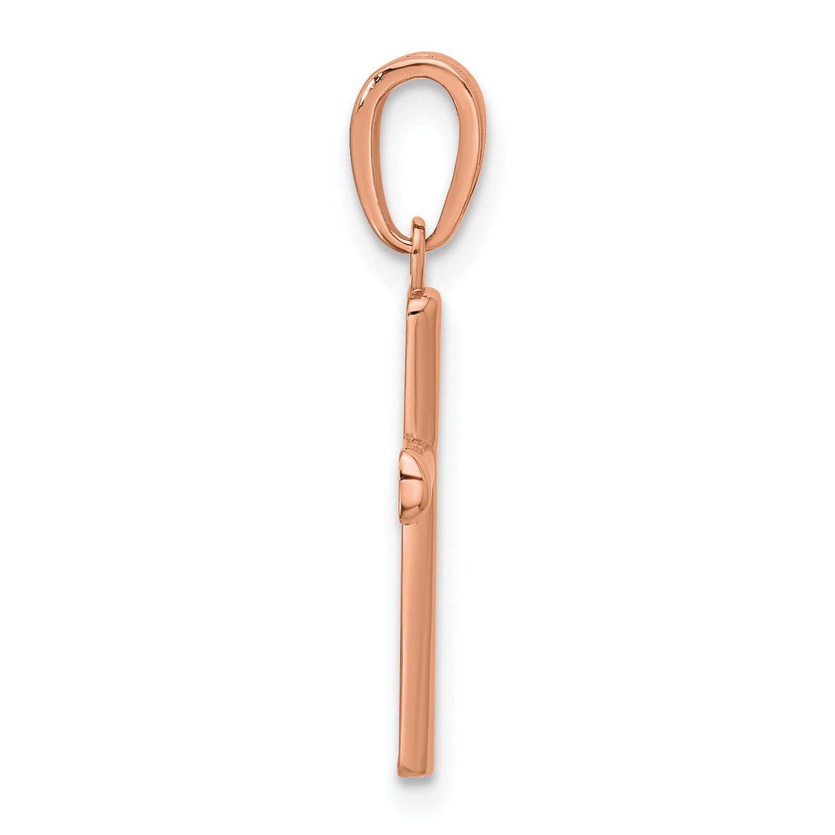 10K Rose Gold Polished Beveled Cross w/ Round Tips Charm-10K8524R