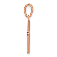 10K Rose Gold Polished Beveled Cross w/ Round Tips Charm-10K8524R